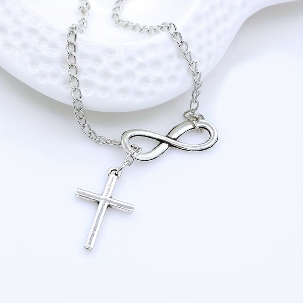 Collana Festa della Mamma Donna Croce Infinito Ciondolo Lariat Gioiello