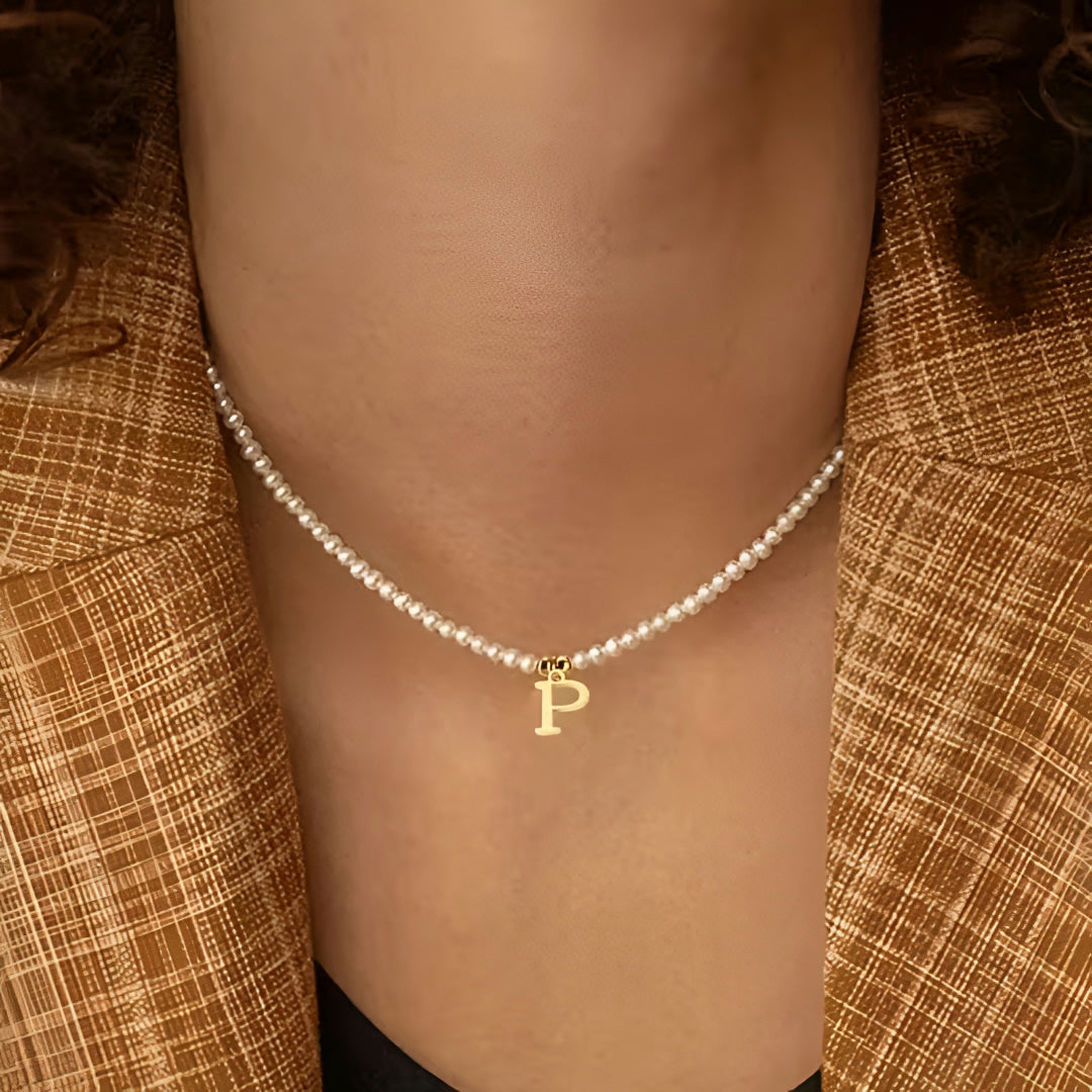 Collana Regalo Festa della Mamma Donna Regolabile Ciondolo Iniziale Perla