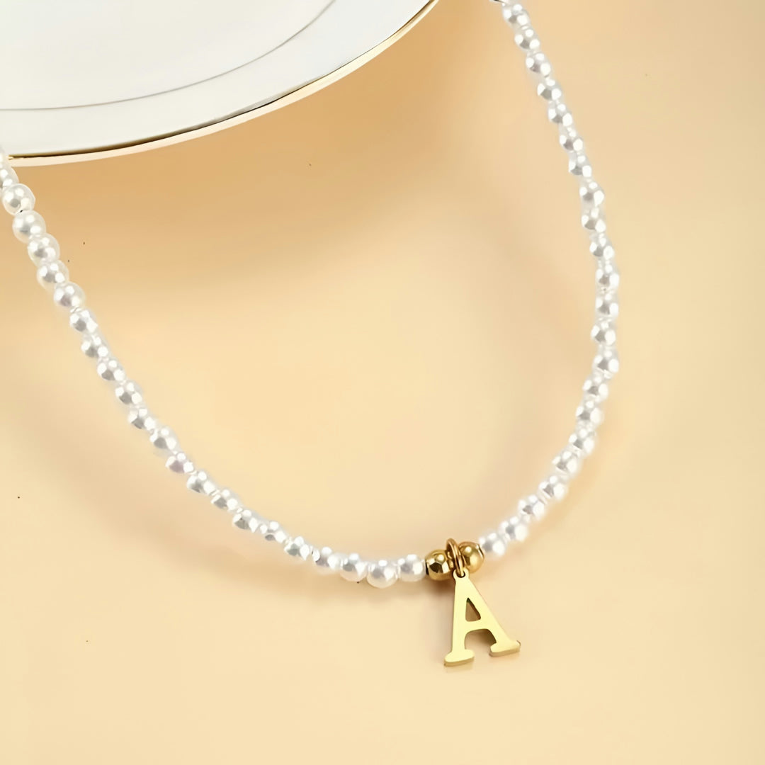 Moederdag Cadeau Ketting Dames Verstelbaar Initial Hanger Parel