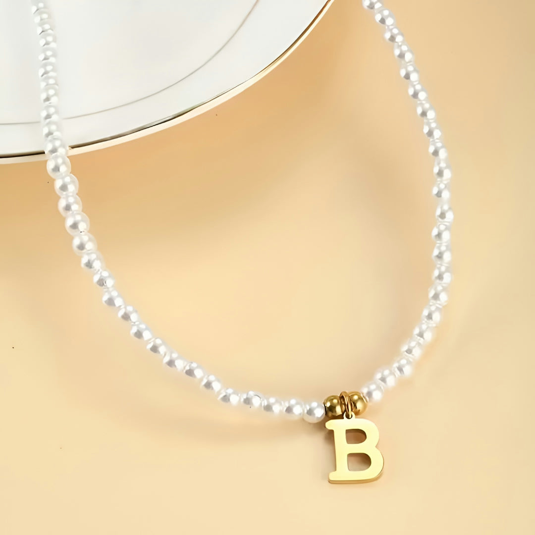 Moederdag Cadeau Ketting Dames Verstelbaar Initial Hanger Parel