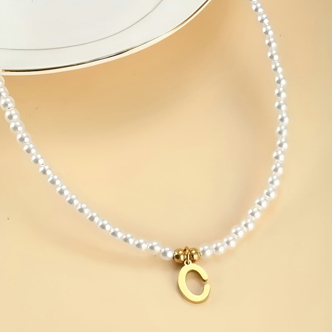 Collana Regalo Festa della Mamma Donna Regolabile Ciondolo Iniziale Perla