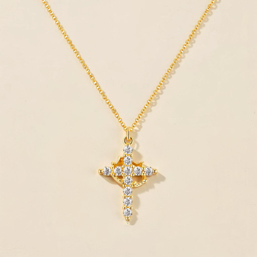 Collana Festa della Mamma Donna Corona Croce Ciondolo Gioiello Minimalista