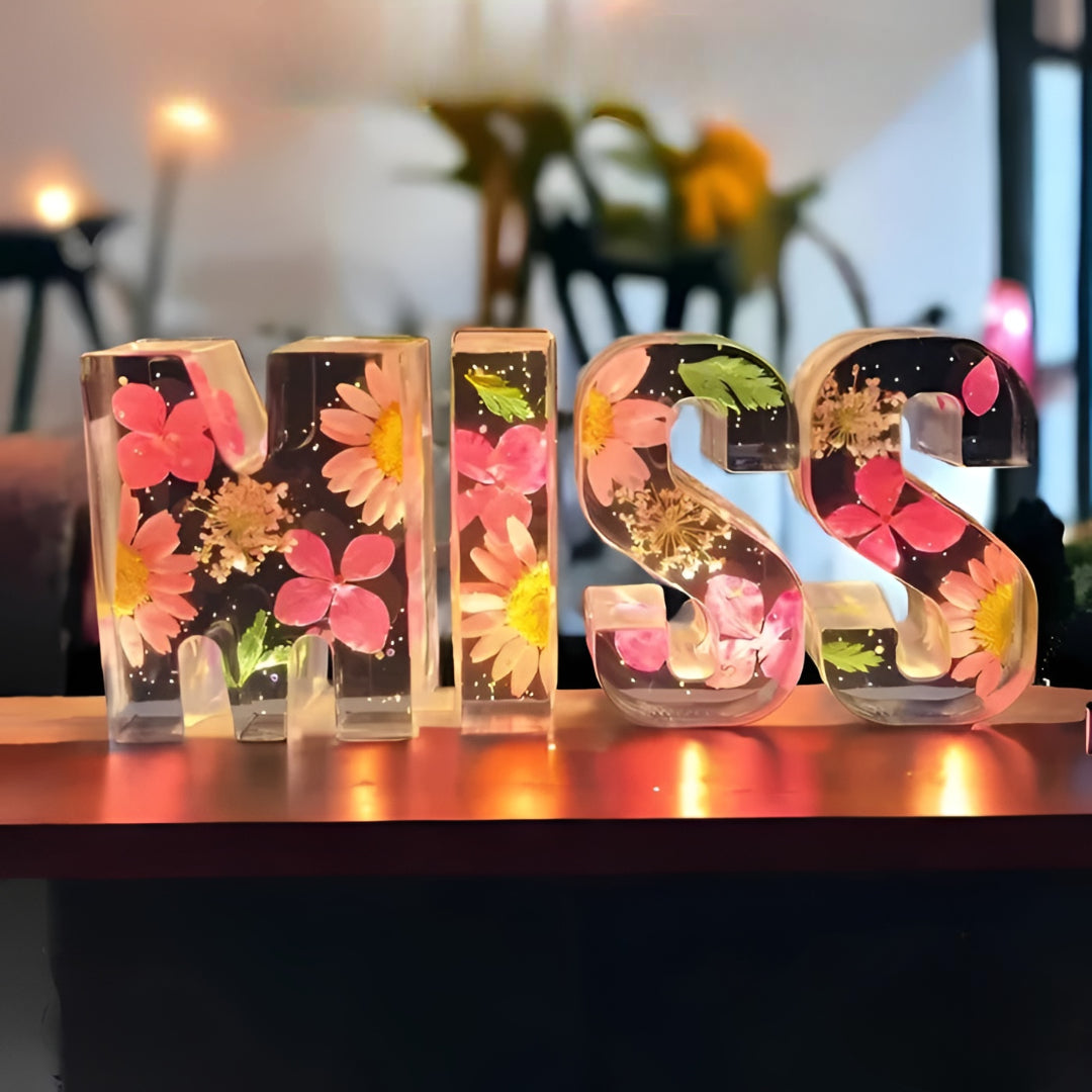 Mother's Day LED Letter Lamp Flower Decoration Night Light Personalized