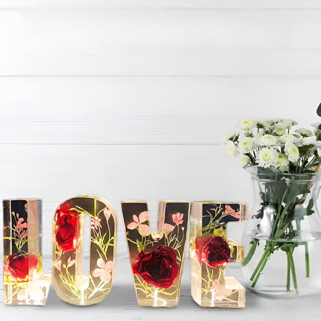 Mother's Day LED Letter Lamp Flower Decoration Night Light Personalized