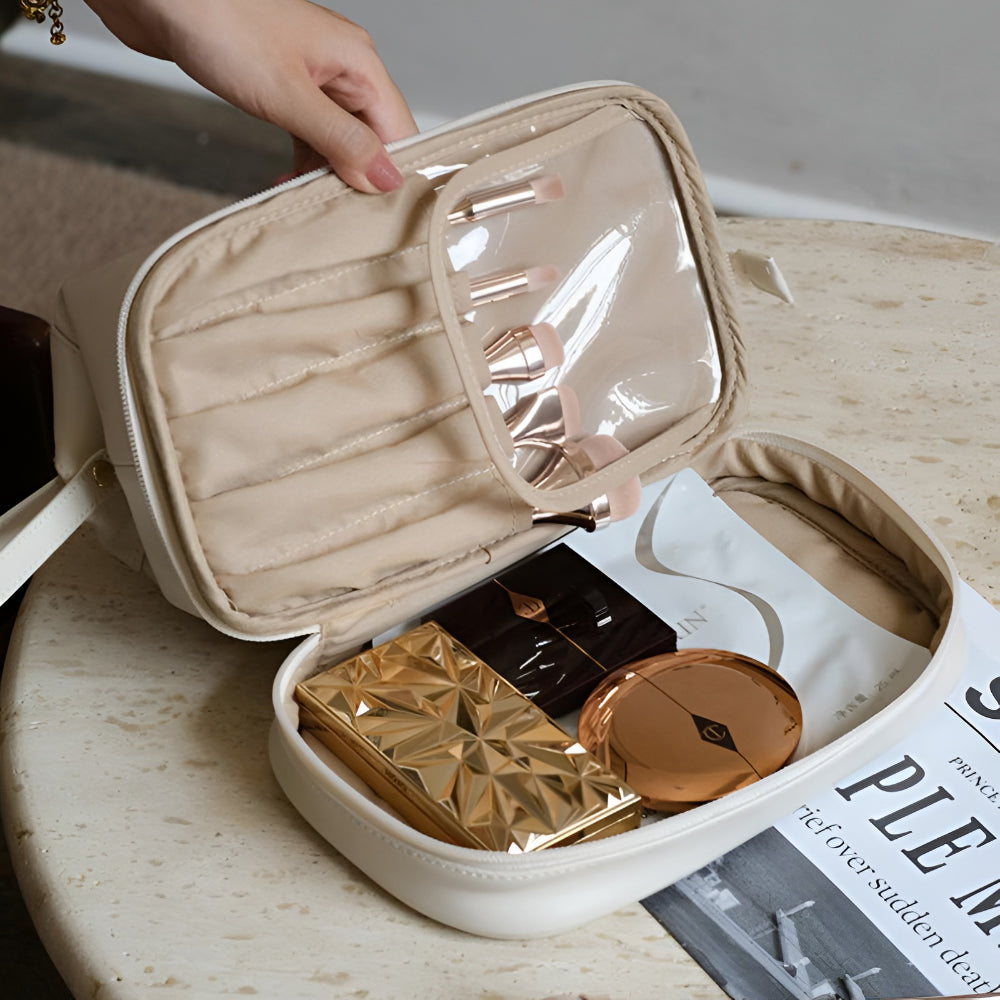 Borsa Trucco Organizer Donna Viaggio Doppio Scomparto