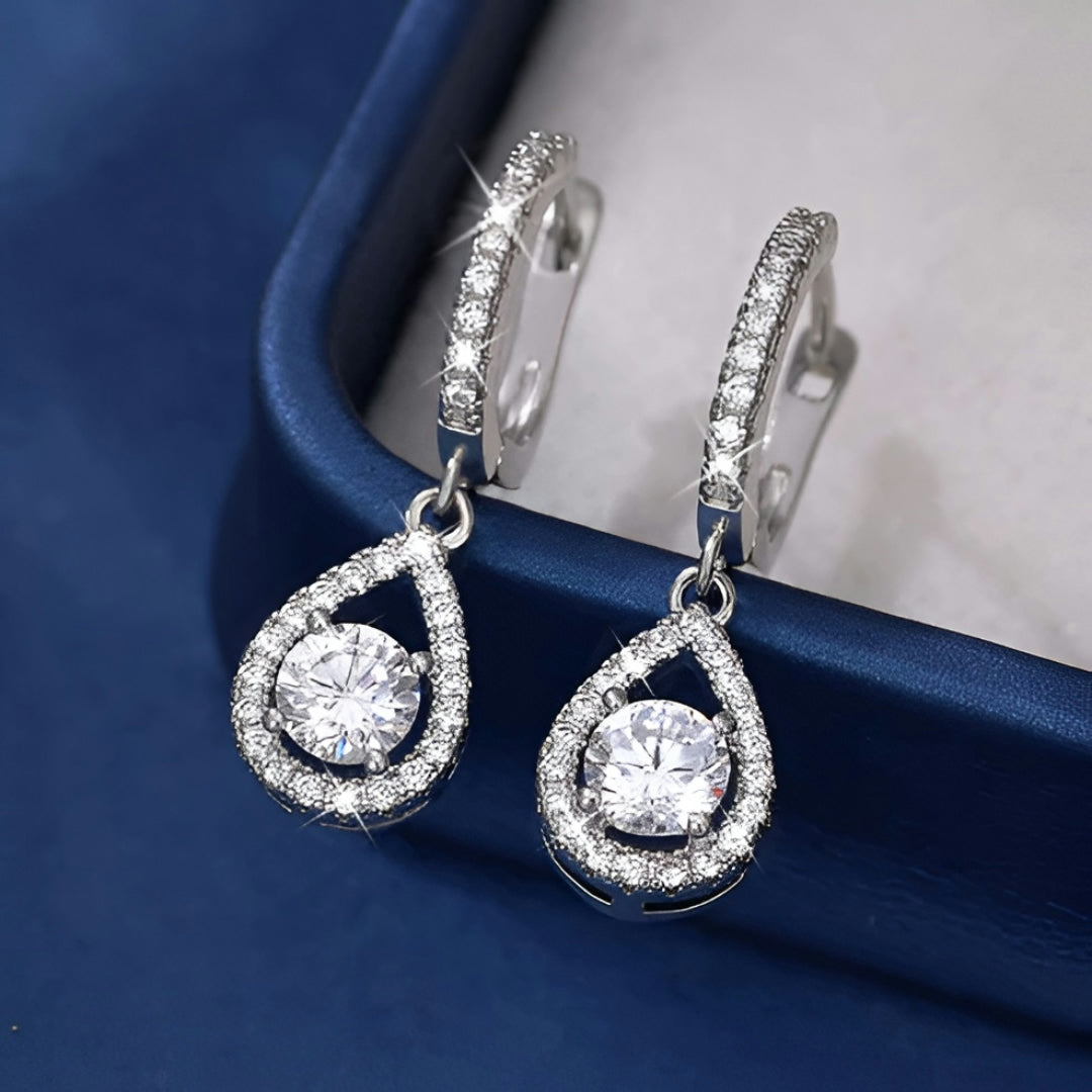 Regalo Festa Della Mamma Orecchini Donna Pendenti Goccia Strass