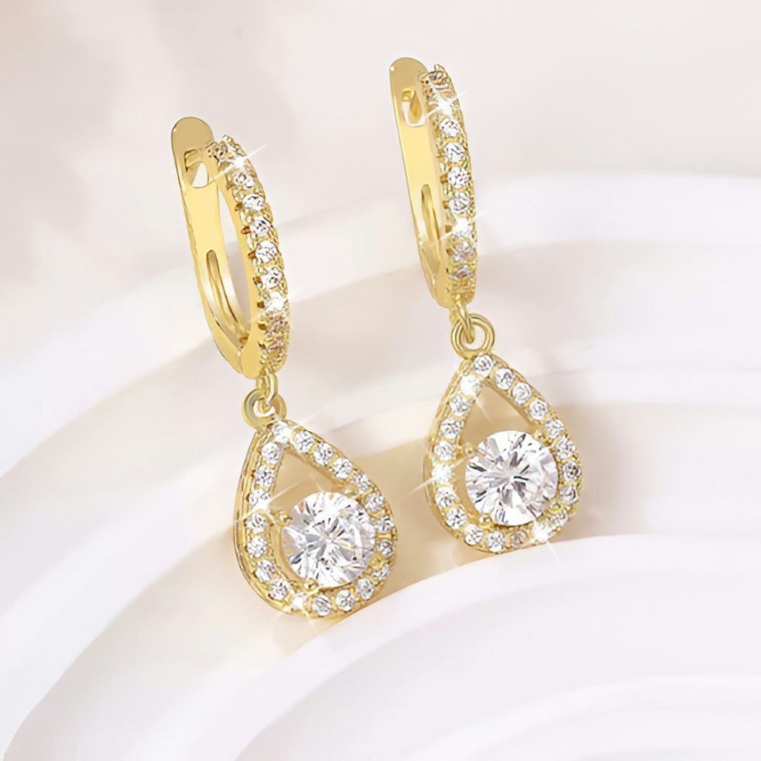 Regalo Festa Della Mamma Orecchini Donna Pendenti Goccia Strass