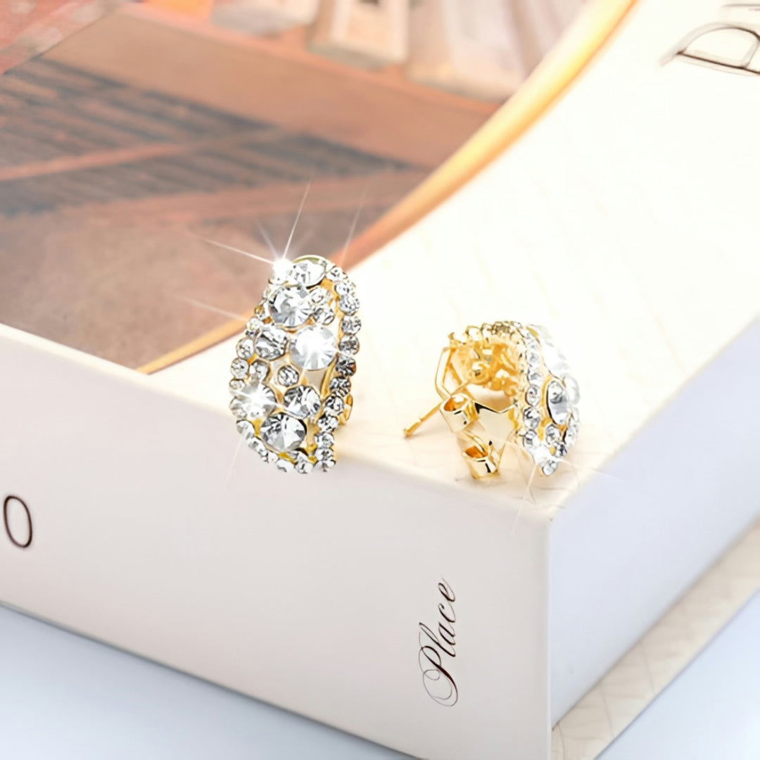 Mother's Day Gift Earrings Women Huggie Hoop Earrings Rhinestone