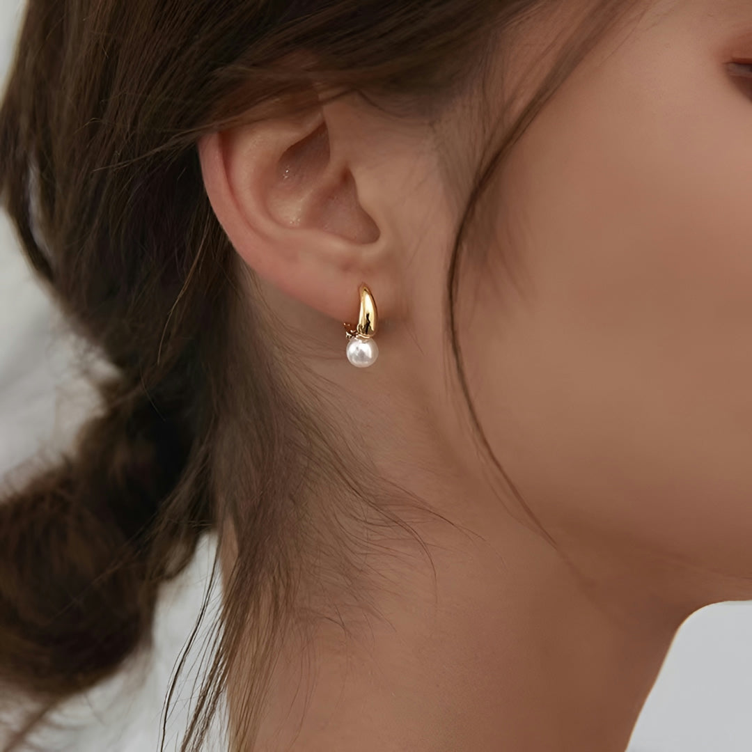 Moederdag Oorbellen Parel Hoops Elegant Minimalistisch Cadeau - Image 3
