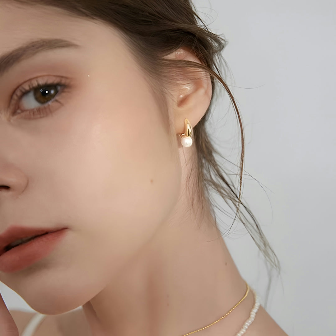 Moederdag Oorbellen Parel Hoops Elegant Minimalistisch Cadeau - Image 5