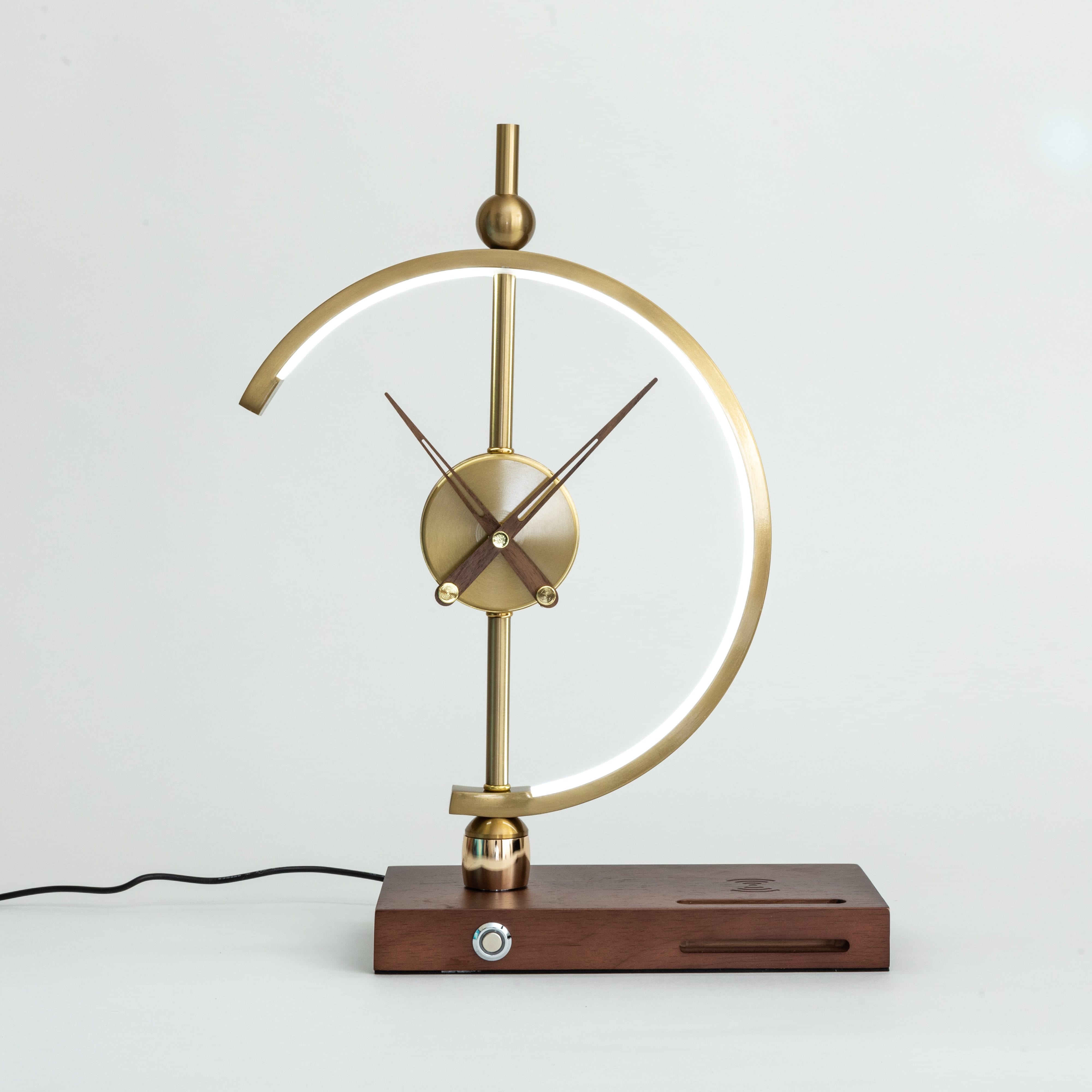Aurora - Lampada da Tavolo Moderna Senza Fili Ricaricabile con Orologio