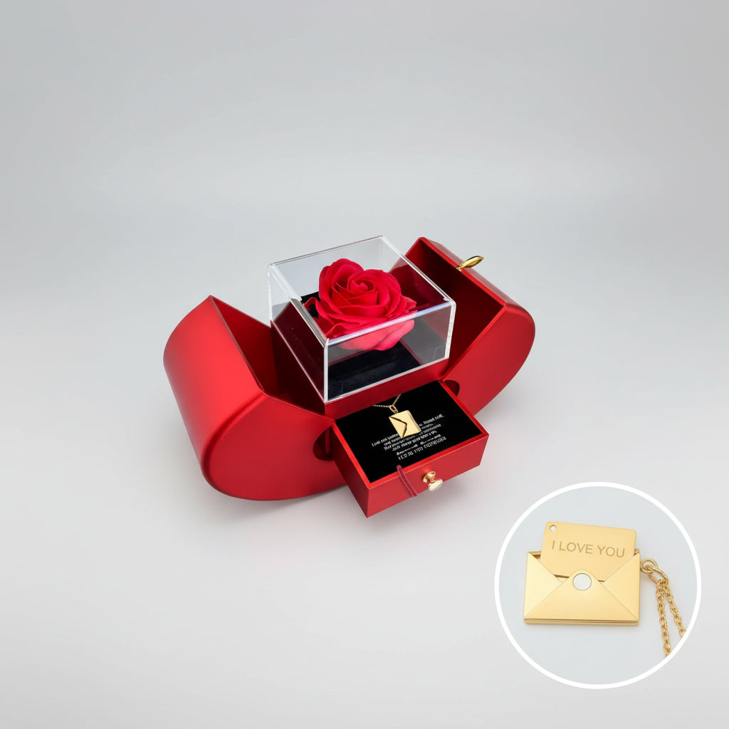Scatola Gioielli Forma Mela Fiore Sapone Regalo San Valentino