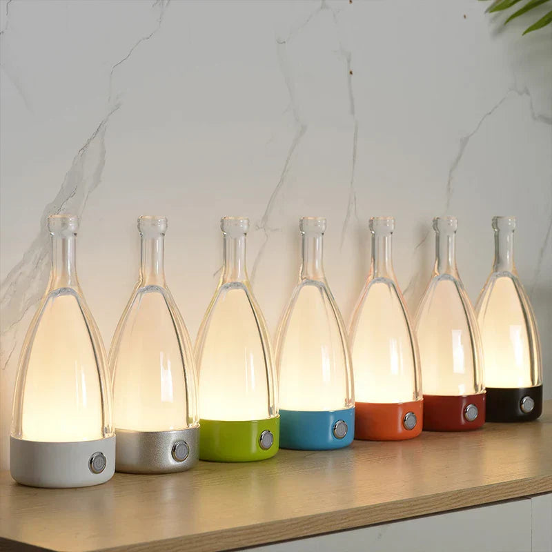 LuxeGlow - Modern Bottle Table Lamp with Dimmable LED Lighting