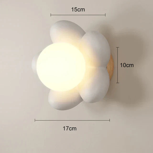 BloomLight - Lampada da parete con design a fiore e LED per cameretta e soggiorno