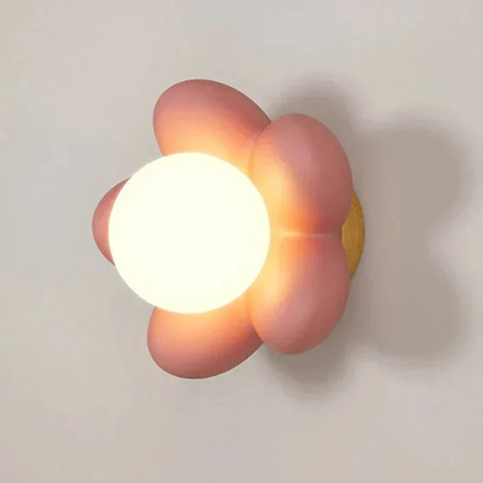 BloomLight - Lampada da parete con design a fiore e LED per cameretta e soggiorno