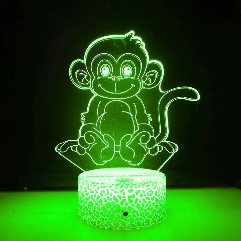 LumiMonkey - 3D LED Night Light with Color Change and Optical Illusion