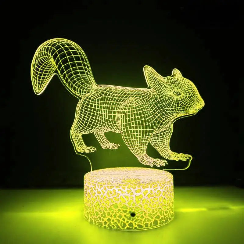 LumiFox - 3D LED Night Light with Color Changing and Dimmable Function