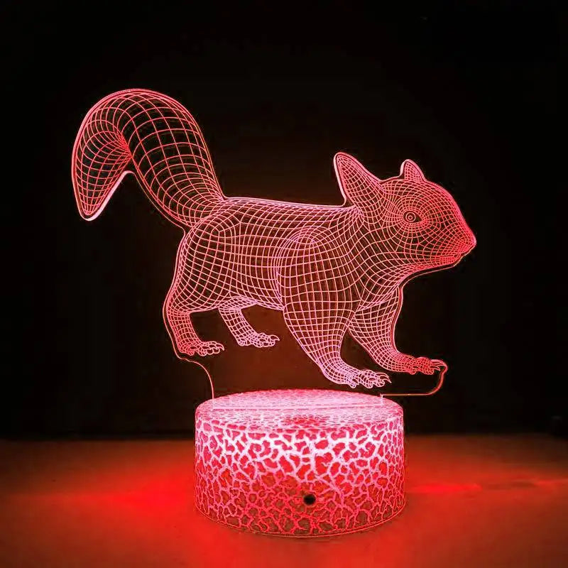 LumiFox - 3D LED Night Light with Color Changing and Dimmable Function