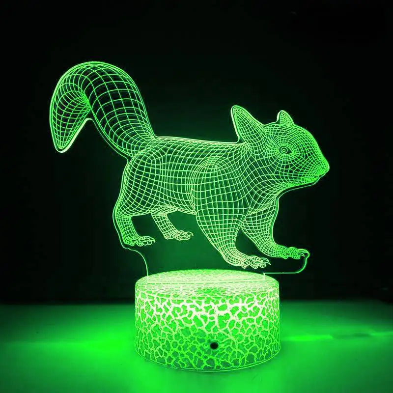 LumiFox - 3D LED Night Light with Color Changing and Dimmable Function
