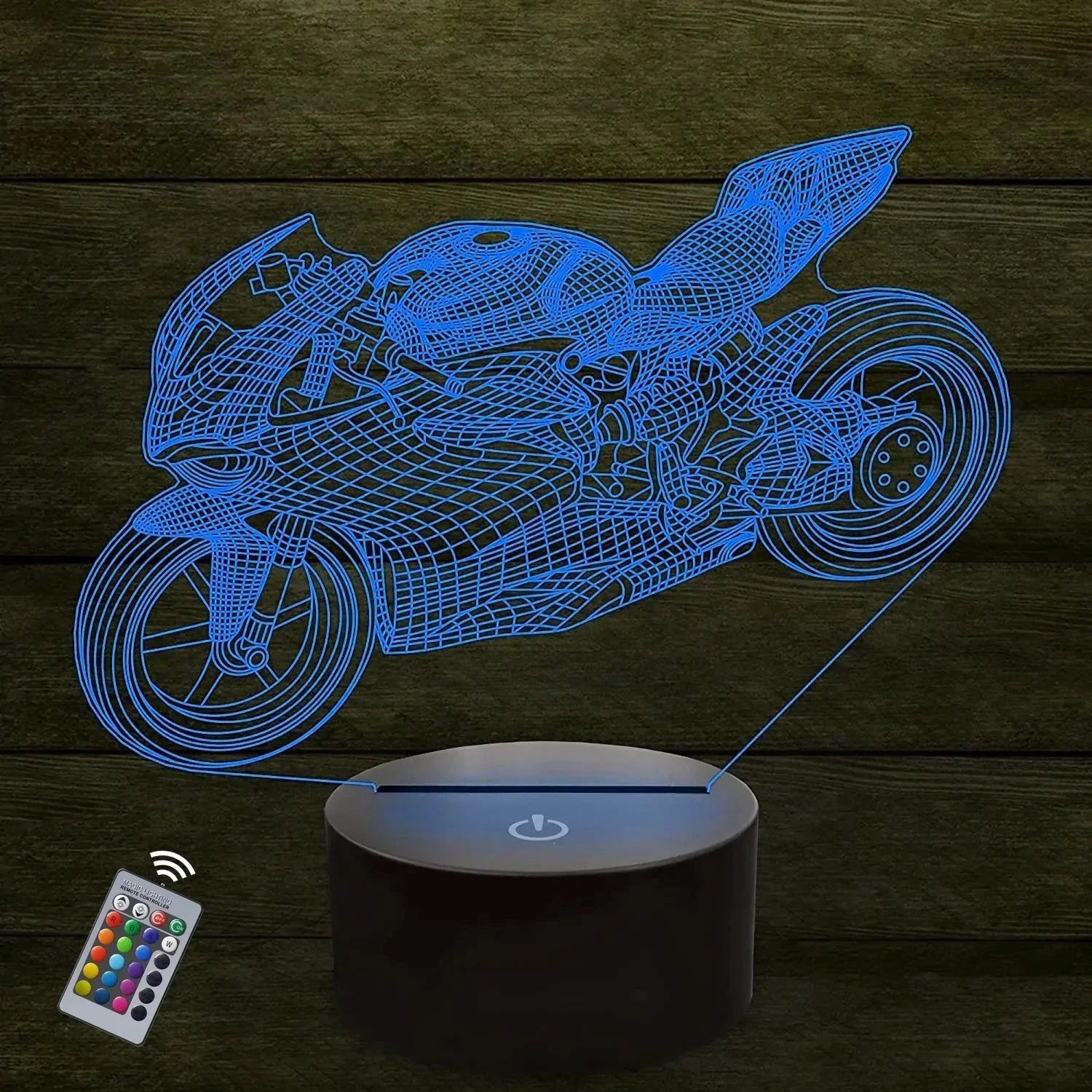 LumiBike - Lampada Notturna LED 3D con Design Moto per Bikers e Decorazione Cameretta Bambini