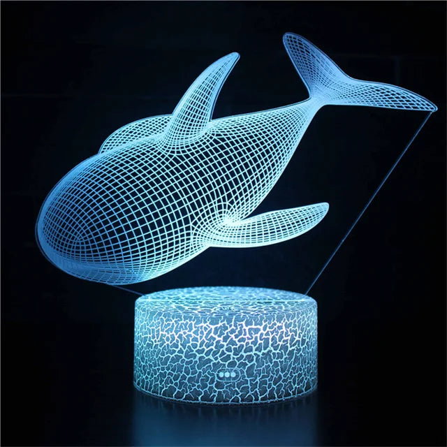 AquaGlow – 3D LED Night Lamp with Whale Illusion for Children's Rooms