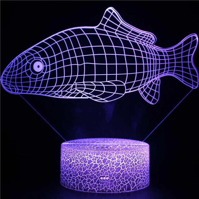 AquaGlow – Lampada notturna LED 3D con illusione di balena per camere dei bambini