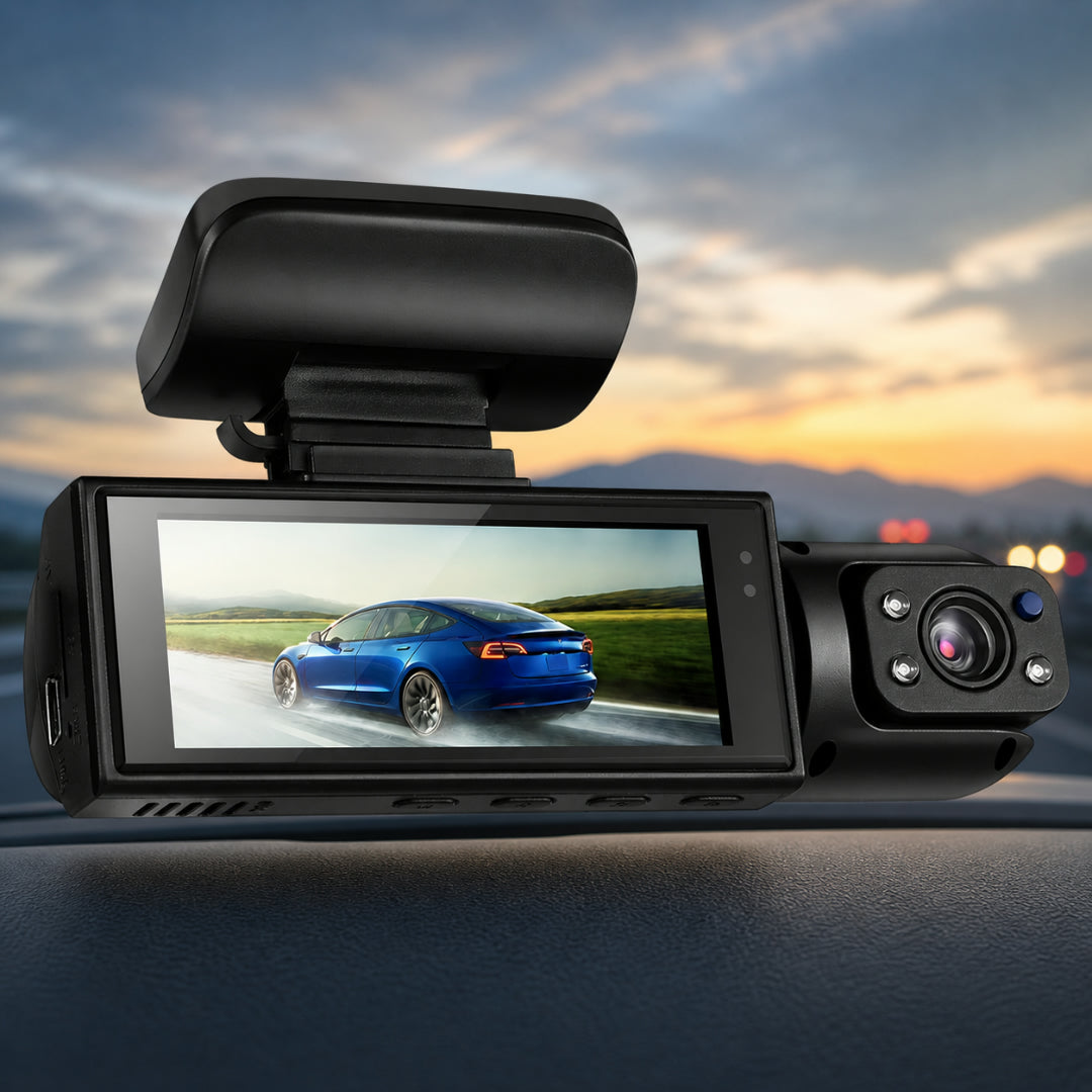 Dash Cam Auto Videocamera Doppia Lente GPS Visione Notturna