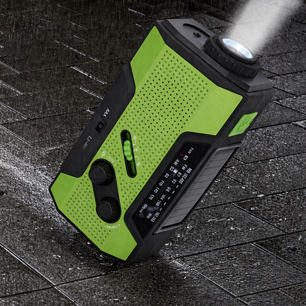 Emergency Radio Solar Hand Crank Power Bank Flashlight