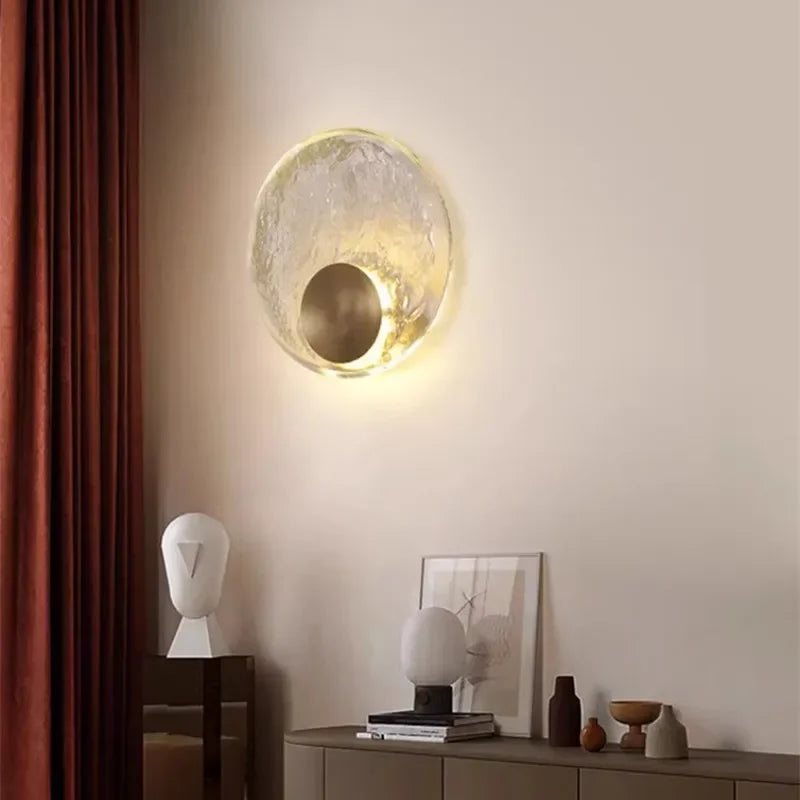 CrystalRing - Elegante Candeeiro de Anel LED com Detalhes em Vidro – Design Moderno