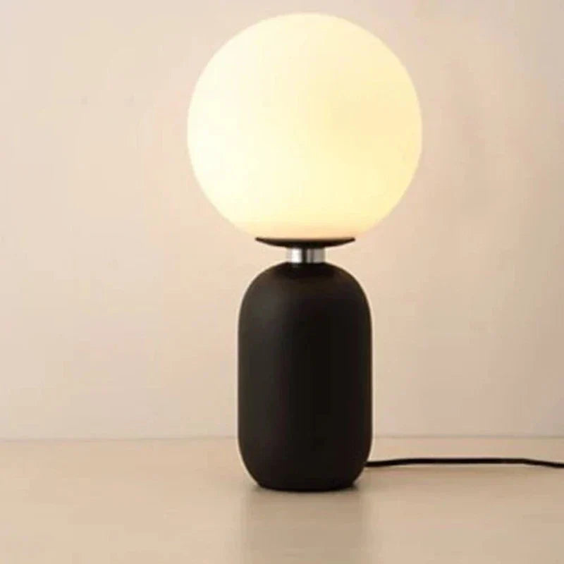 NordicGlow – Table Lamp with Glass Globe and LED Lighting