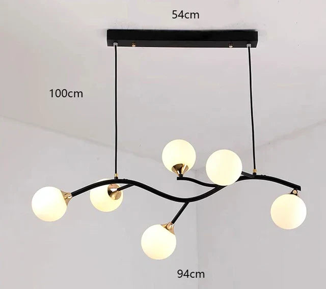 NordicEmbrace - Pendant Lamp with Glass Globes for Living Room & Dining Room