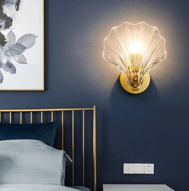 OceanWave - Schelpvormige Glas Wandlamp
