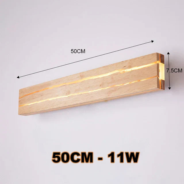WoodGlow - Modern LED Wooden Wall Lamp with Crack Design Natural Lighting