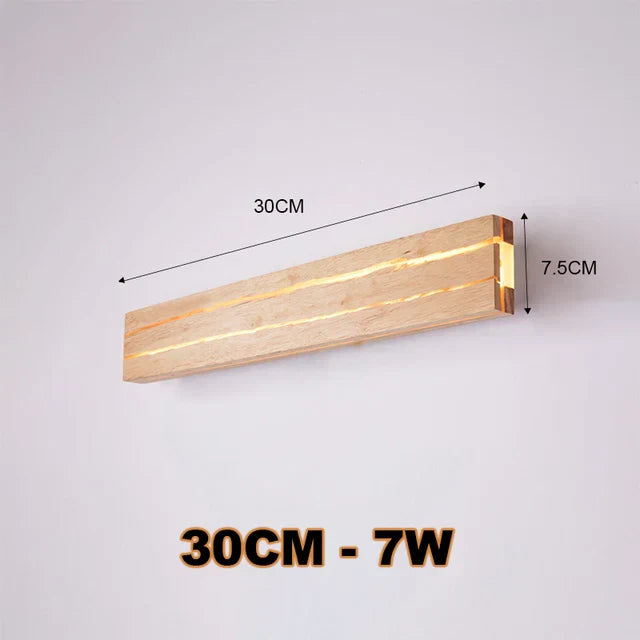 WoodGlow - Modern LED Wooden Wall Lamp with Crack Design Natural Lighting