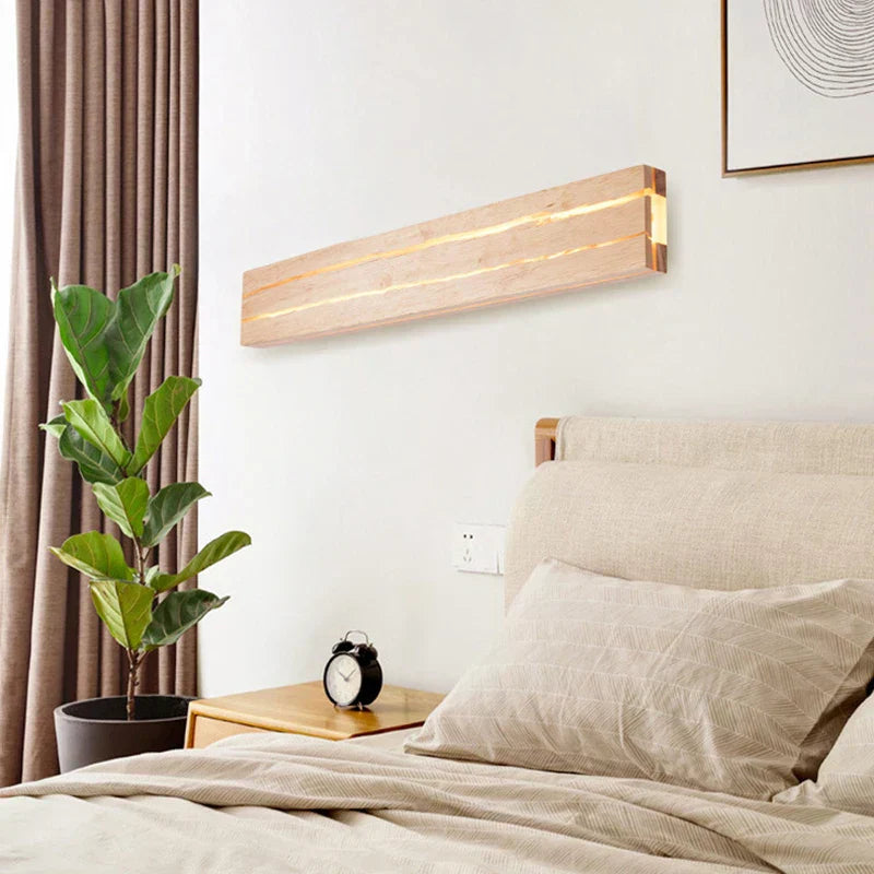 WoodGlow - Moderne LED Houten Wandlamp met Scheurontwerp Natuurlijke Verlichting