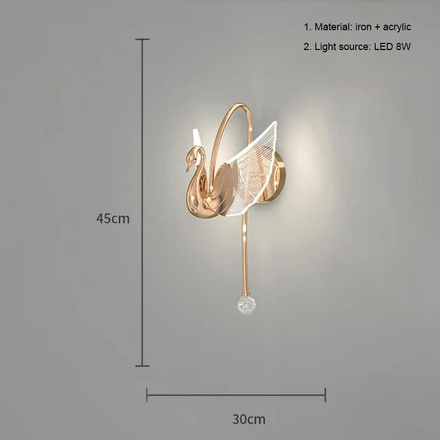 SereneSwan – Elegant Graceful Wall Lamp for Luxury Interiors