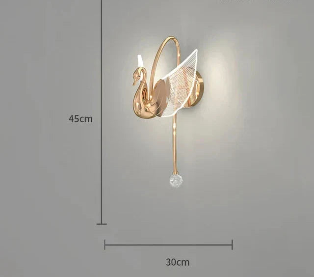 SwanGlow - Golden Swan Wall Lamp Modern LED Lighting