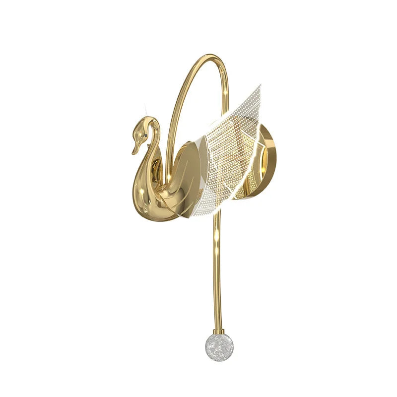 SwanGlow - Golden Swan Wall Lamp Modern LED Lighting