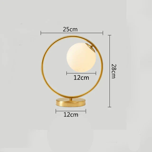 LumeSphere – Dimmable LED Table Lamp with Glass Globe for Living Room & Bedroom