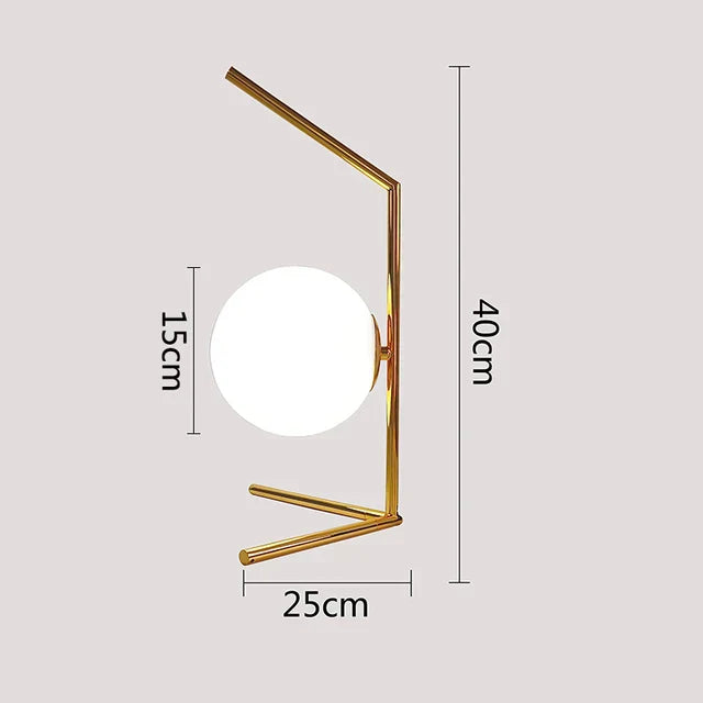 LumeSphere – Dimmable LED Table Lamp with Glass Globe for Living Room & Bedroom