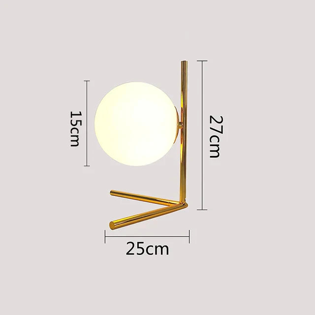 LumeSphere – Dimmable LED Table Lamp with Glass Globe for Living Room & Bedroom