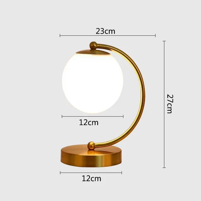 LumeSphere – Dimmable LED Table Lamp with Glass Globe for Living Room & Bedroom