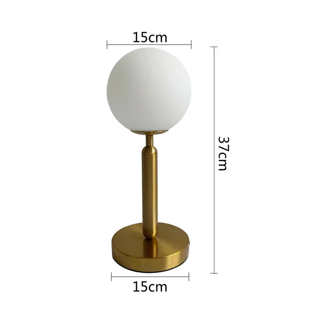 LumeSphere – Dimmable LED Table Lamp with Glass Globe for Living Room & Bedroom