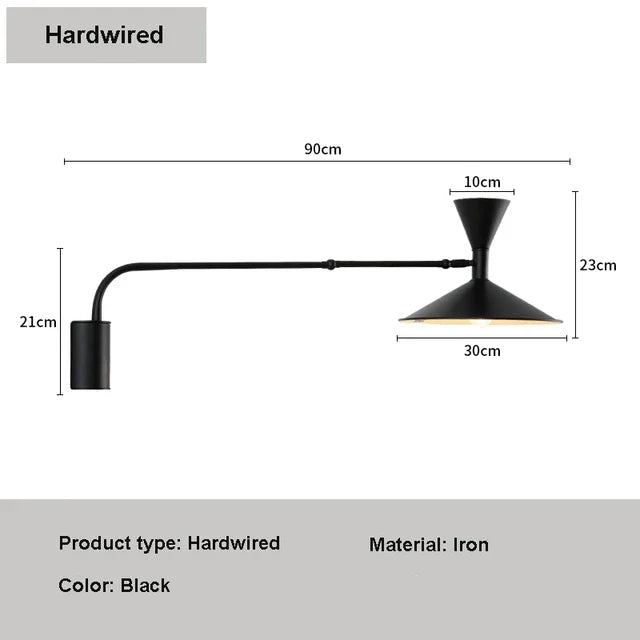LumiFlex - Nordic Swing Wall Lamp – Adjustable LED Reading Lamp for Living and Work Spaces