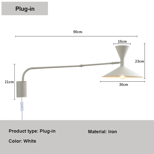 LumiFlex - Nordic Swing Wall Lamp – Adjustable LED Reading Lamp for Living and Work Spaces