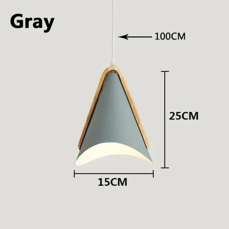 EliLicht - Lampada a sospensione moderna in legno e metallo