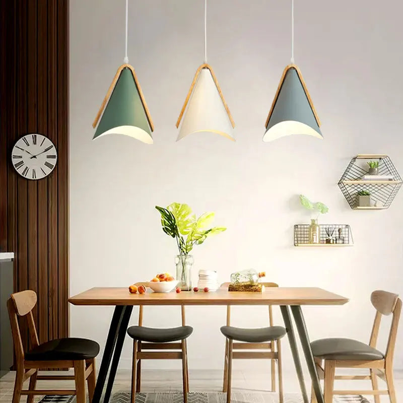 EliLicht - Lampada a sospensione moderna in legno e metallo