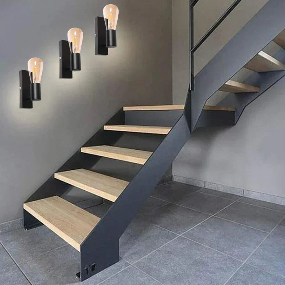 RetroCharm - Industriële Vintage Wandlamp met E27 Fitting Voor Slaapkamer & Woonkamer