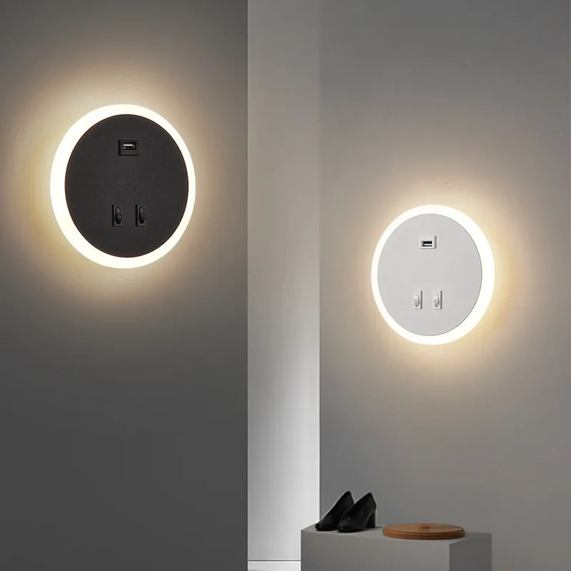 USBGlow - Moderne LED Wandlamp met USB Oplaadfunctie – Dimbare Verlichting