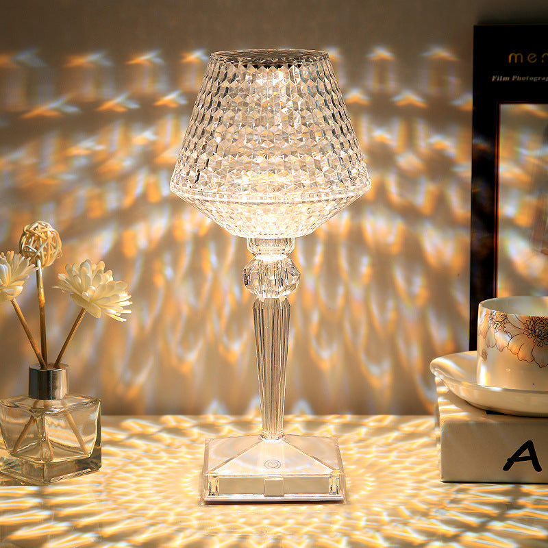 Lampada da tavolo in cristallo con 3 opzioni di illuminazione dimmerabili
